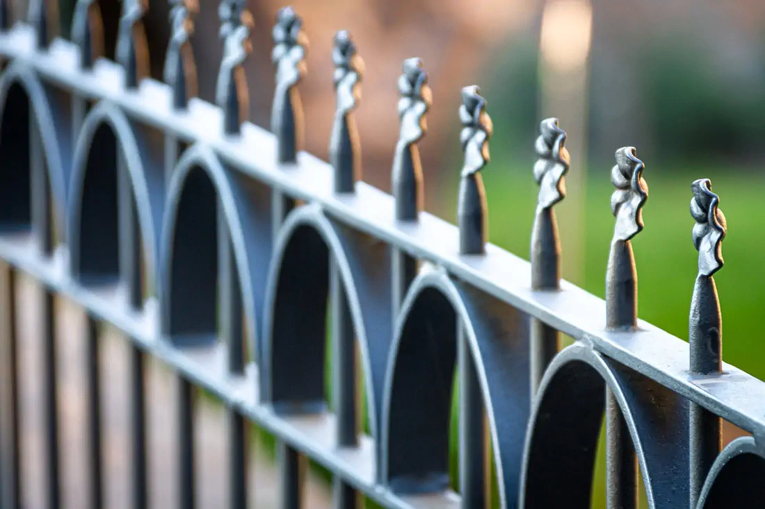 closeup of memphis ornamental fence